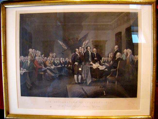 A fine 19th century hand colored steel engraving of "The Declaration of Independence July 4, 1776" — image 2